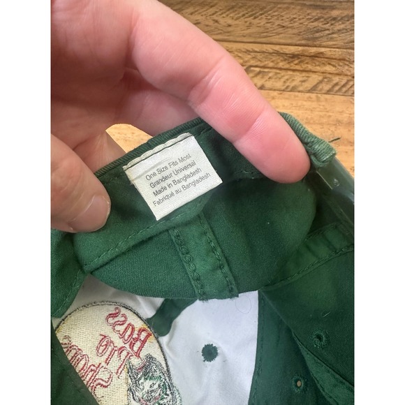 Bass Pro Shops Forest Green Snapback Trucker Hat Gone Fishing Logo Cap - Picture 9 of 10